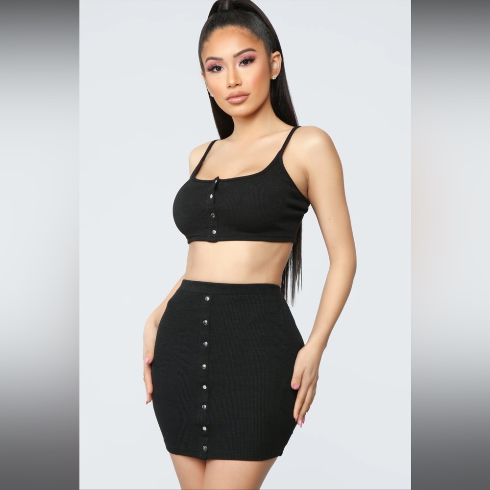 Fashion Nova Black Skirt Set (NWOT)